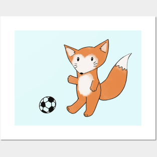 Fox Playing Soccer / Football Posters and Art